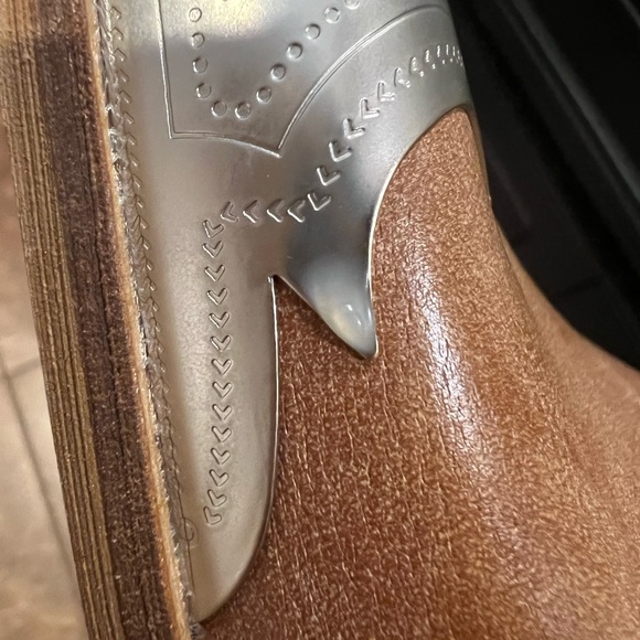 Distressed Faux Leather Bootie Metal Toe Block Heel Cowgirl Western Ankle Boot - Picture 14 of 15